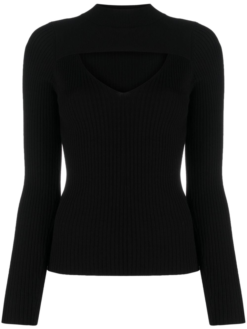 LIU JO Gerippter Pullover mit Cut-Out - Schwarz von LIU JO