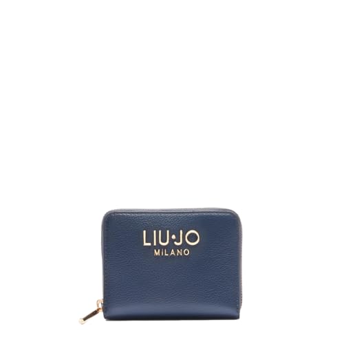 LIU JO kurze Geldbörse mit Reißverschluss, mehrere Fächer für Geldscheine, Karten und Münzen, 12 x 2 x 10 cm, Kleid Blue, Einheitsgröße von Liu Jo
