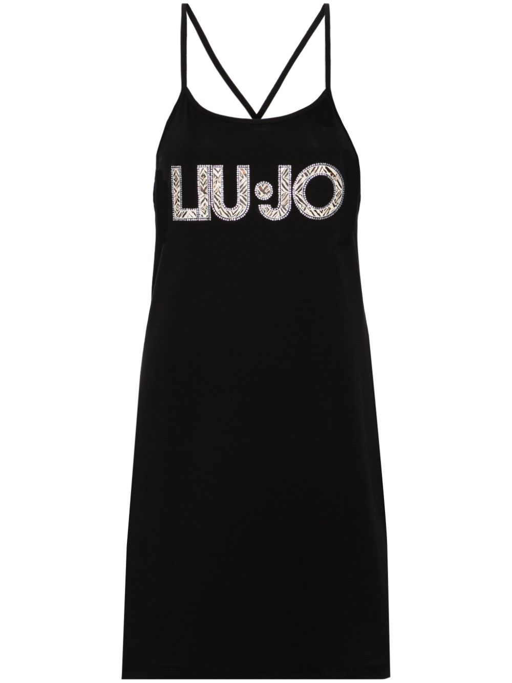 LIU JO Minikleid mit Logo-Print - Schwarz von LIU JO