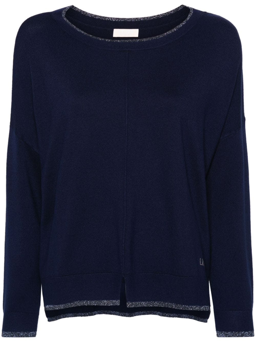 LIU JO Pullover mit Strass-Logo - Blau von LIU JO