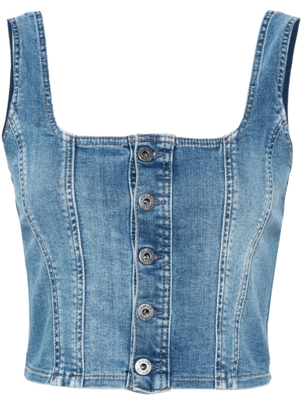 LIU JO cropped denim top - Blau von LIU JO