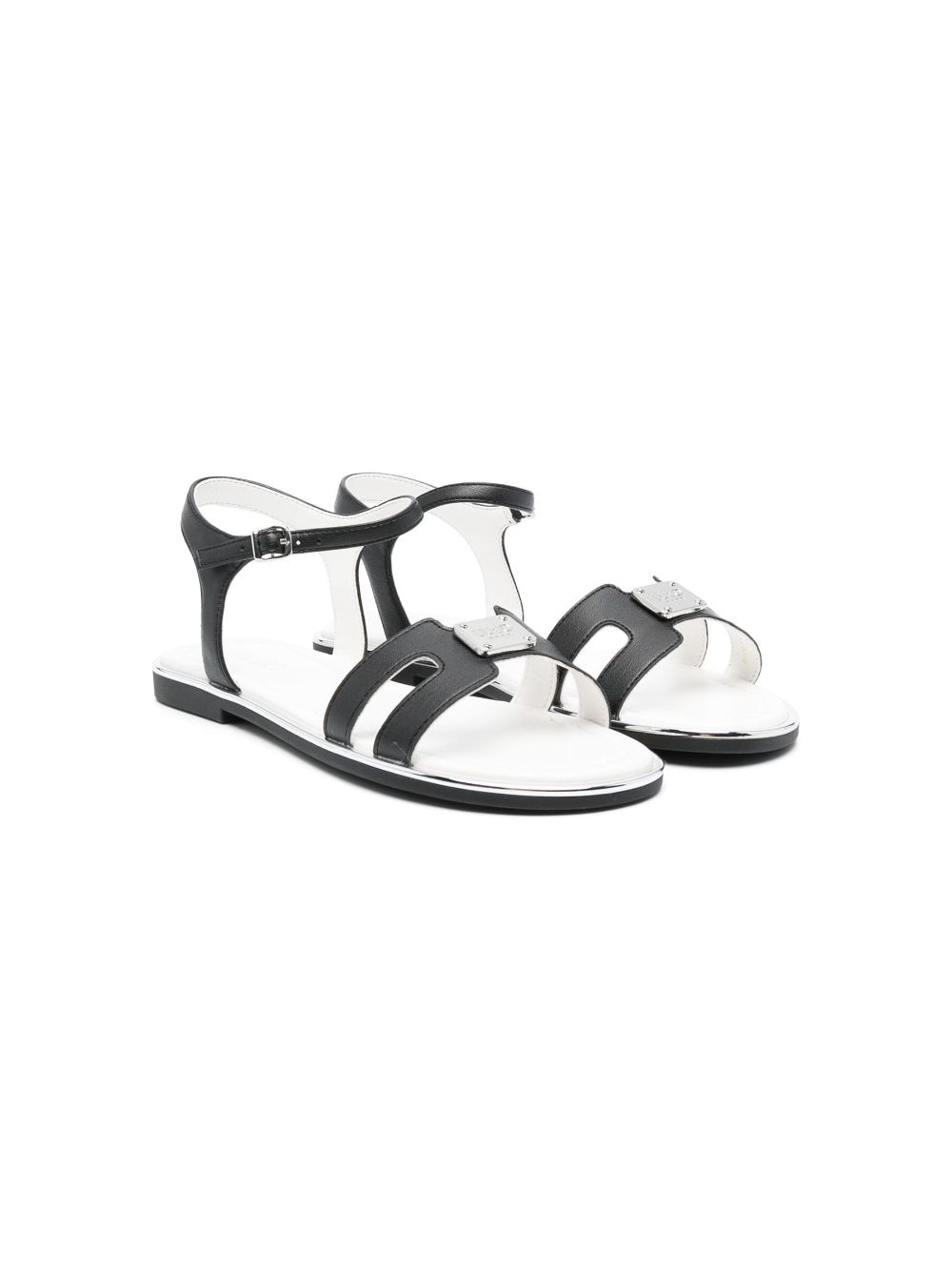 Liu Jo Kids Sandalen mit Logo-Schild - Schwarz von Liu Jo Kids