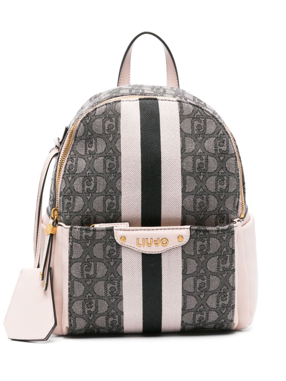 LIU JO monogram-jacquard denim backpack - Schwarz von LIU JO