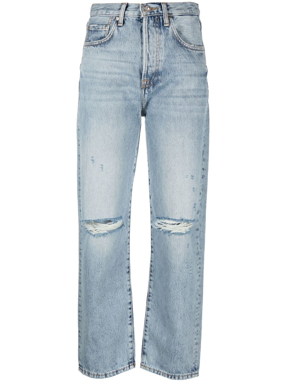 LIU JO Gerade Jeans in Distressed-Optik - Blau von LIU JO