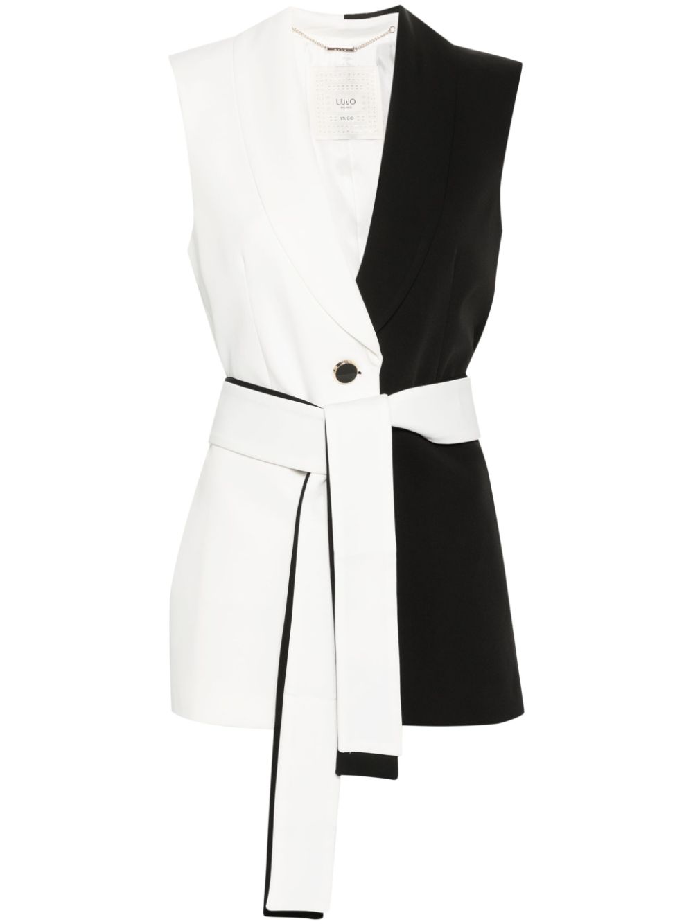 LIU JO two-tone belted waistcoat - Schwarz von LIU JO