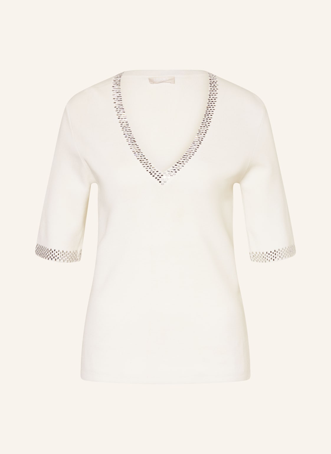 Liu Jo Pullover Mit 3/4-Arm Und Schmucksteinen weiss von LIU JO