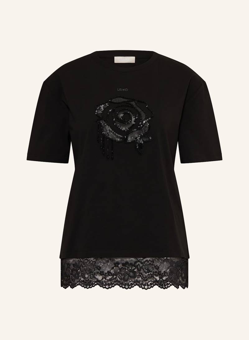 Liu Jo T-Shirt Mit Spitze Und Schmucksteinen schwarz von LIU JO
