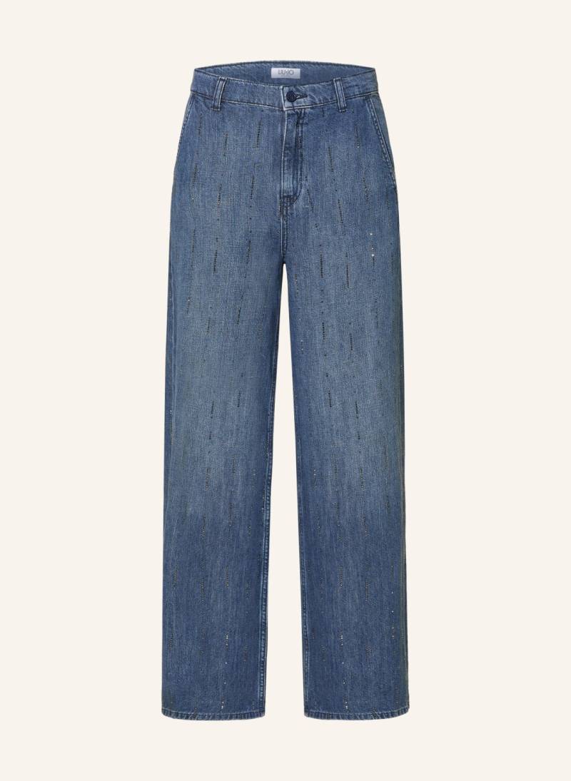 Liu Jo Wide Leg Jeans Mit Schmucksteinen blau von LIU JO