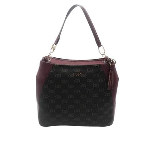 Schultertasche mit Monogramm-Druck, großes Fach mit Reißverschluss. Innentasche mit Reißverschluss und bequemen Schultergurten 36 x 33 x 11 cm von LIU JO