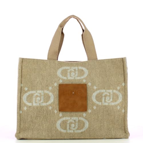 Shopping bag grande in feltro Oat Milk von LIU JO