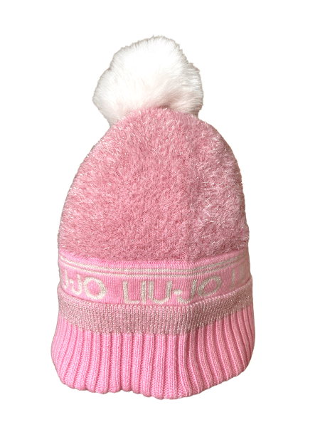 LIU.JO - LIU.JO Beanie-Bommel-Mütze, Lurex, Rosa von LIU.JO
