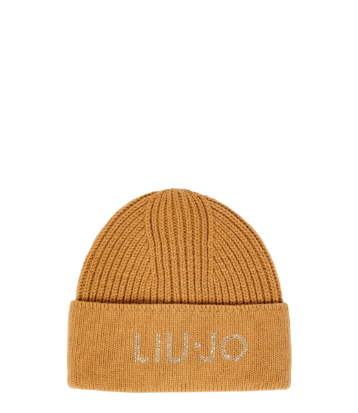 LIU.JO - LIU.JO Beanie Mütze, Logo, Strass, Karamellbraun von LIU.JO