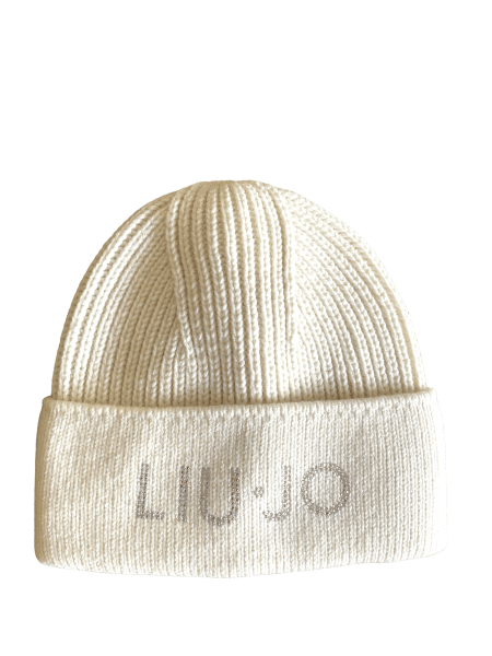 LIU.JO - LIU.JO Beanie Mütze, Logo, Strass, Wollweiß von LIU.JO