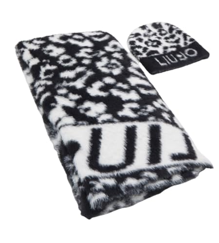 LIU.JO Schal & Mütze Set Garzato Macula, Schwarz/Weiß von Liu Jo