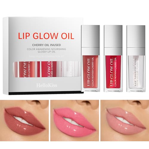 3-teiliges Lippenöl Set Für Trockene Und Rissige Lippen Für Frauen Ihre Lippen Aufpolstert Und Mit Feuchtigkeit Versorgt von LIUASMUE