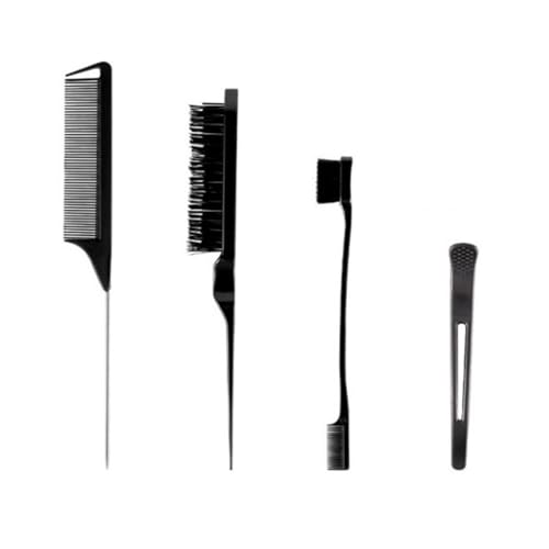 4-teiliges Haarbürsten Stylingkämme Set Borsten Haarkantenbürste Neck Bürste Kamm Schwanzkamm Für Frauen Und Mädchen Kämm Haarbürsten Set Haarbürsten Set Damen Haarbürsten Set Für Mädchen Set von LIUASMUE