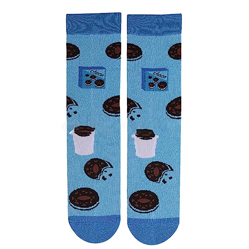 LIUASMUE Lustige Crew-Socken für Erwachsene für Männer und Frauen, Unisex, ideal als Geschenk, Herbst, Winter, lässige Baumwollsocken, oreo blue, S/L von LIUASMUE