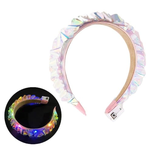 LIUASMUE Mode Frau Mädchen Leuchtende Bunte Film Haar Hoop Leuchtend Haarband Bühne Show Halloween Teens Styling Stirnband Leuchtende Stirnband Erwachsene Leuchtende Stirnband Für Mädchen Leuchtende von LIUASMUE