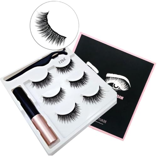 Natürliche Magnetische Wimpern Mit Eyeliner Set Kleine Magnetische Wimpern Natürlicher Look Magnetischer Eyeliner Wasserfest Falsche Wimpern Langlebige Wimpern von LIUASMUE