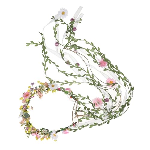 Realistischer Blumen Haarreifen Lange Blätter Quasten Stirnband Hochzeit Party Braut Böhmisches Cosplay Stirnband Hochzeits Haarschmuck Für Frauen Zarter Hochzeits Haarschmuck Für Hochzeit von LIUASMUE