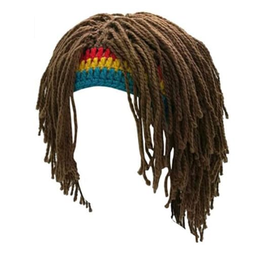 Wintermütze Haare Rastas Perücken Bartmütze Haare Häkelmütze Mützen Halloween Mützen Strickmütze Mit Dreadlocks Handgefertigte Häkelmütze Haare Rastas Perücken Bartmütze Mit Dreadlocks Für Den Winter von LIUASMUE