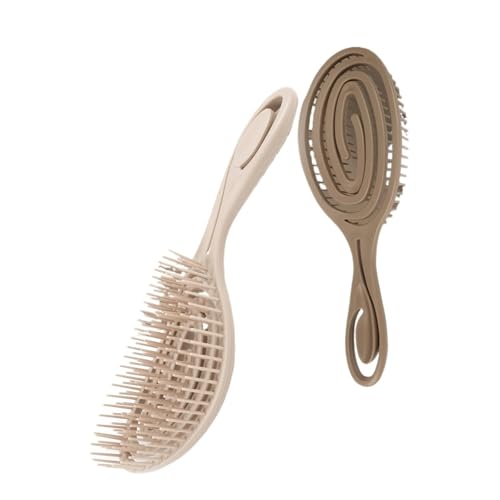 LIUCH Haarbürste, Kamm, antistatisch, entspannend, Kopfhautmassage, Nass- und Trocken-Styling-Werkzeug, für Damen und Herren, Salon, Haarstyling-Werkzeuge (braun) von LIUCH