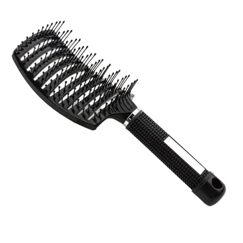 LIUCH Haarloser Haarkamm für Mädchen, Kopfhaut, Salon, Massagebürste, Entwirrung, bunt, für Damen und Herren, Styling-Werkzeuge, lockige Haarbürste (schwarz) von LIUCH