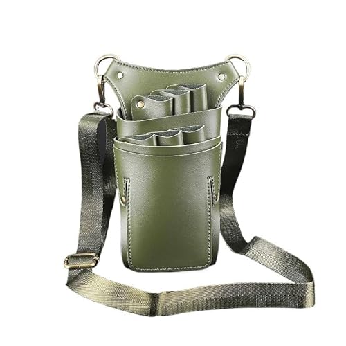 Friseurtasche Werkzeugtasche 6 tasche Haar Schere Leder Fall Taille Gürtel Barber Paket Salon Holster Pouch Friseur Kit Werkzeug Tasche(Green) von LIUCHUCHU