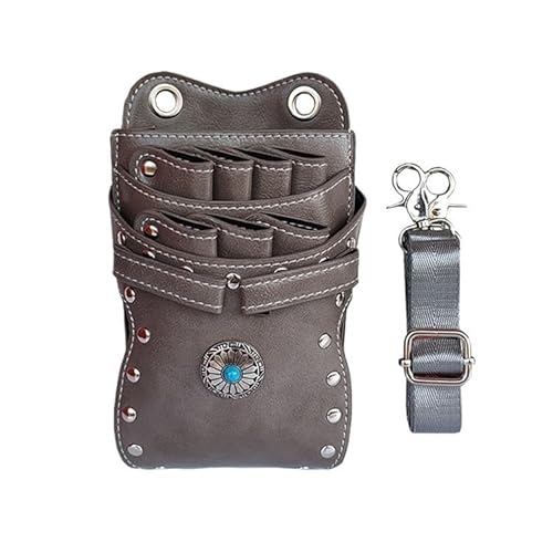 Friseurtasche Werkzeugtasche Friseur Schere Tasche Salon Barber Holster Haar Stylist Werkzeuge Taschen Kamm Taille Schulter Gürtel Fall PU(GRAY) von LIUCHUCHU