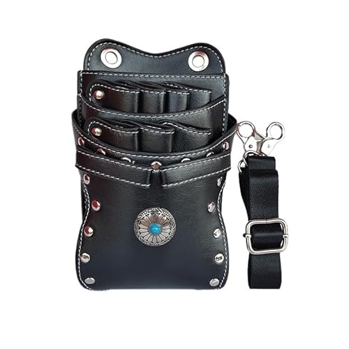 Friseurtasche Werkzeugtasche Friseur Schere Tasche Salon Barber Holster Haar Stylist Werkzeuge Taschen Kamm Taille Schulter Gürtel Fall PU(Noir) von LIUCHUCHU