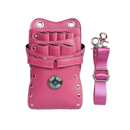Friseurtasche Werkzeugtasche Friseur Schere Tasche Salon Barber Holster Haar Stylist Werkzeuge Taschen Kamm Taille Schulter Gürtel Fall PU(Pink) von LIUCHUCHU