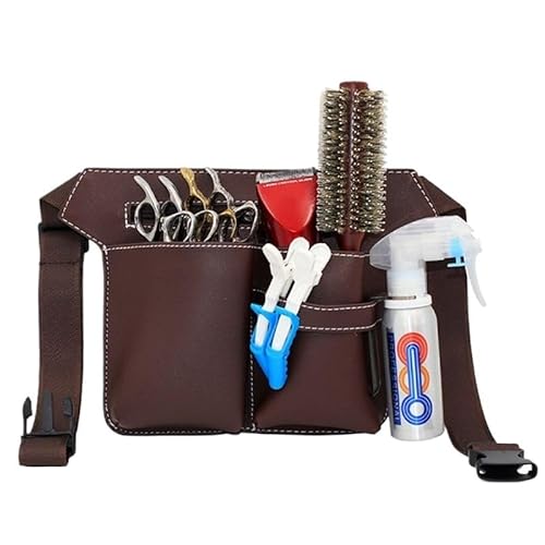Friseurtasche Werkzeugtasche Unisex Professionelle Friseurscherentasche Hüfttasche Herren Damen Multifunktions Friseursalon Werkzeug Aufbewahrungstasche Gürteltasche(Coffee) von LIUCHUCHU