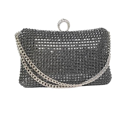 LIUCHUCHU Strass Handtasche Abendtaschen for Frauen Hochzeit Party Bankett Kupplung Geldbörse einfache Strass Tasche(Noir) von LIUCHUCHU