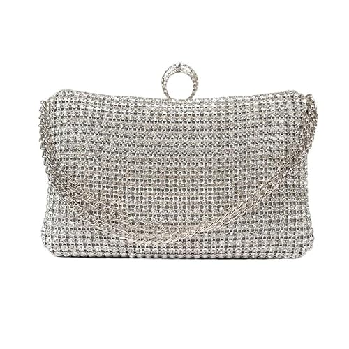 LIUCHUCHU Strass Handtasche Abendtaschen for Frauen Hochzeit Party Bankett Kupplung Geldbörse einfache Strass Tasche(Silver) von LIUCHUCHU