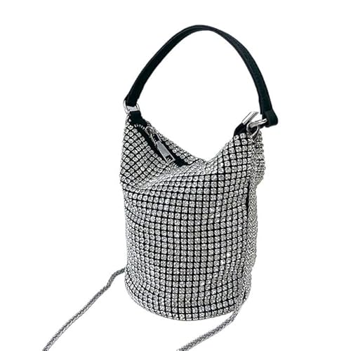 LIUCHUCHU Strass Handtasche Clutch Abendtasche Damen Strass Tasche Hochzeit Party Damen(Silver) von LIUCHUCHU