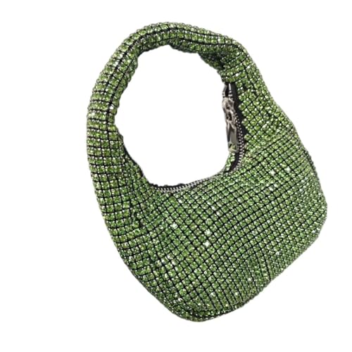 LIUCHUCHU Strass Handtasche Damen Glitzer Clutch Strass Tasche Abendtasche Reißverschluss Party Hochzeit Tasche(Green) von LIUCHUCHU