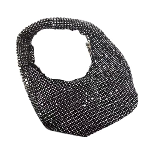 LIUCHUCHU Strass Handtasche Damen Glitzer Clutch Strass Tasche Abendtasche Reißverschluss Party Hochzeit Tasche(Noir) von LIUCHUCHU