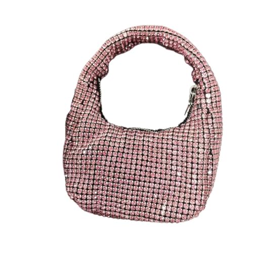 LIUCHUCHU Strass Handtasche Damen Glitzer Clutch Strass Tasche Abendtasche Reißverschluss Party Hochzeit Tasche(Pink) von LIUCHUCHU