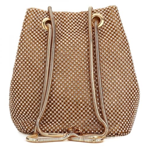 LIUCHUCHU Strass Handtasche Damen Glitzernde Strass Tasche Hochzeit Party Tote Handtaschen Schulter Messenger Geldbörse(Gold) von LIUCHUCHU