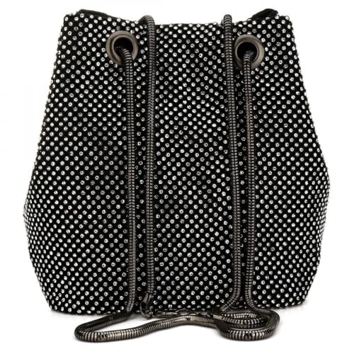 LIUCHUCHU Strass Handtasche Damen Glitzernde Strass Tasche Hochzeit Party Tote Handtaschen Schulter Messenger Geldbörse(Noir) von LIUCHUCHU