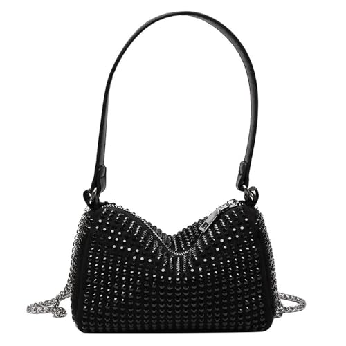 LIUCHUCHU Strass Handtasche Damen Handtasche Shinny Strass Tasche Abend Party Clutch Geldbörse(Noir) von LIUCHUCHU