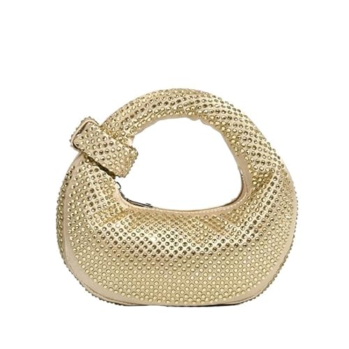 LIUCHUCHU Strass Handtasche Damen Socialite Dinner Bag Casual Vielseitige Handtasche Strass Tasche(Gold) von LIUCHUCHU