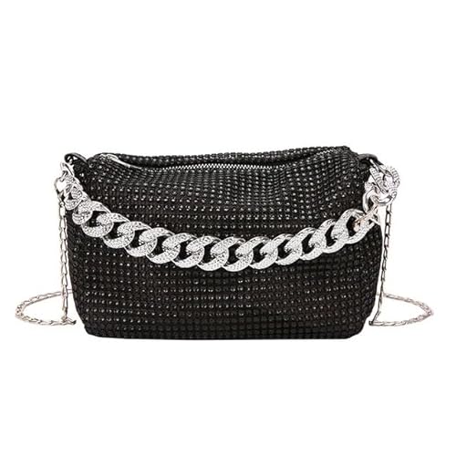 LIUCHUCHU Strass Handtasche Damen Tasche Taschen Geldbörse Trend Umhängetasche Kleine Messenger Bag(Noir) von LIUCHUCHU