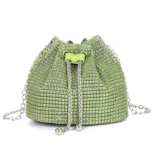 LIUCHUCHU Strass Handtasche Damenmode Strass Taschen Kette Damen Schultertaschen Glänzende kleine Umhängetaschen weibliche Handtaschen(Light green) von LIUCHUCHU