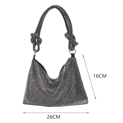 LIUCHUCHU Strass Handtasche Frauen Glänzende Strass Tasche Party Hochzeit Geldbörsen Damen Handtasche Sparkly Abend Taschen(Silver) von LIUCHUCHU