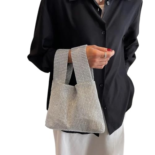 LIUCHUCHU Strass Handtasche Frauen Glitter Strass Tasche Sparkly Abend Taschen Weibliche Party Abendessen(Silver) von LIUCHUCHU