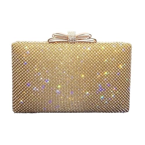 LIUCHUCHU Strass Handtasche Glänzende Abendhandtasche Strass Tasche Hochzeit Party Braut Clutch Handtasche Schulter Messenger Bags(Gold) von LIUCHUCHU