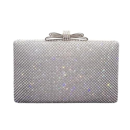 LIUCHUCHU Strass Handtasche Glänzende Abendhandtasche Strass Tasche Hochzeit Party Braut Clutch Handtasche Schulter Messenger Bags(Silver) von LIUCHUCHU