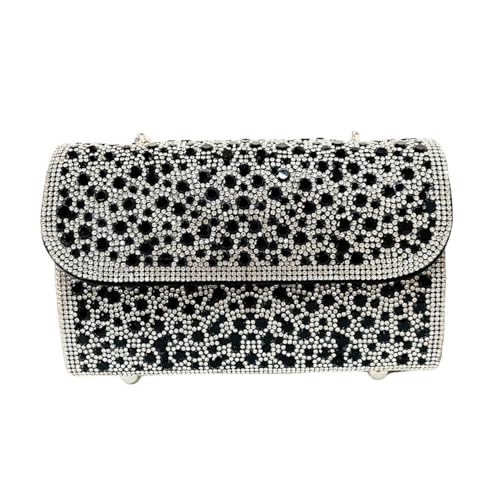 LIUCHUCHU Strass Handtasche Lässige Gold-Silber-Geldbörse for Damen Clutches Brieftasche(Noir) von LIUCHUCHU