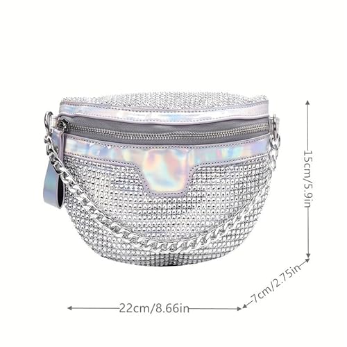 LIUCHUCHU Strass Handtasche Mode Frauen Glitter Pack Reise Crossbody Brust Telefon Beutel Hüfte Gürtel Tasche Strass(Noir) von LIUCHUCHU